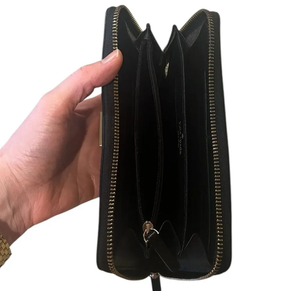 Kate Spade New York Black Continental Large Zip Wallet